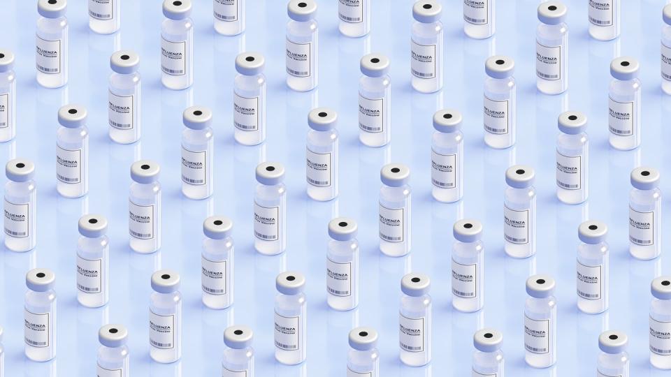 influenza vaccine vials pattern background