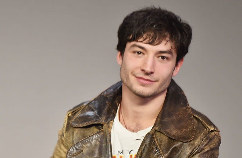 Ezra Miller at a press event