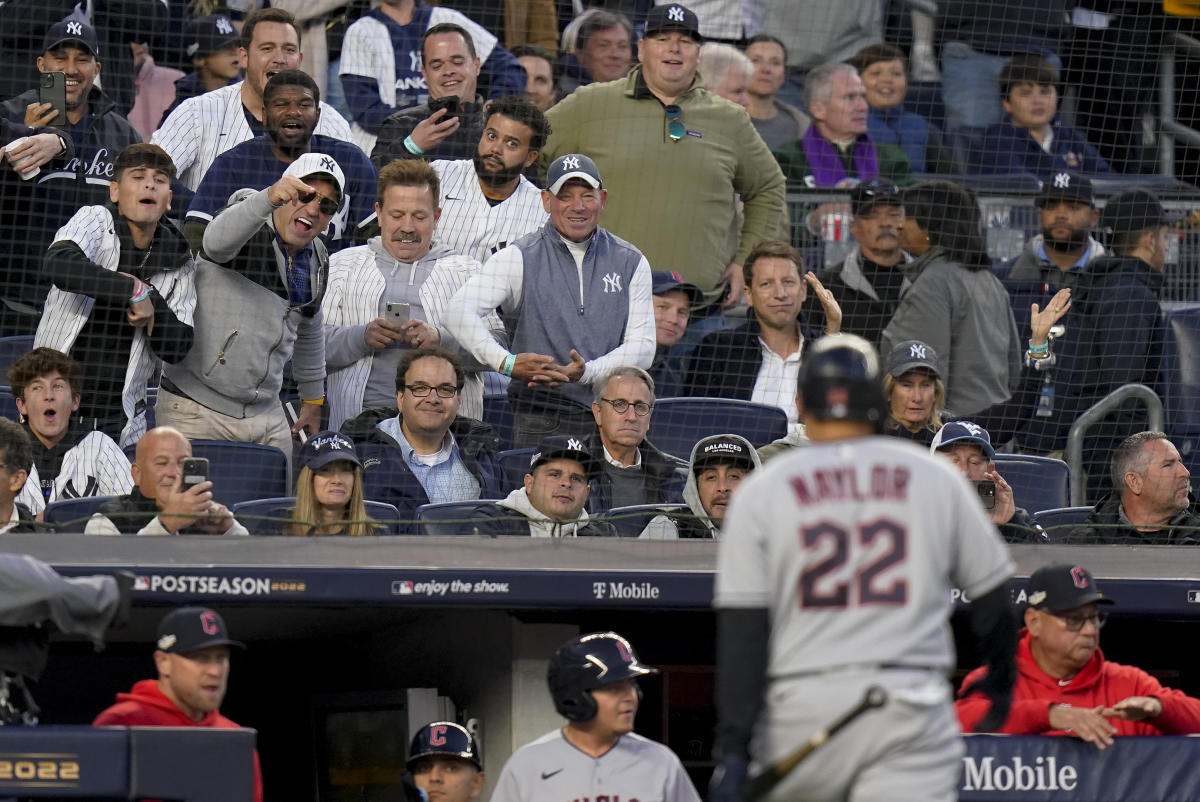 Gleyber Torres mimics Josh Naylor's rock-the-baby taunt, savors