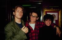 Actor River Phoenix, singer k.d. lang and actress Liza Minnelli help Rhino Records celebrate the release of its new compilation album 'Tame Yourself' to benefit PETA on February 28, 1991 at the Hard Rock Cafe in New York City. (Photo by The LIFE Picture Collection via Getty Images)