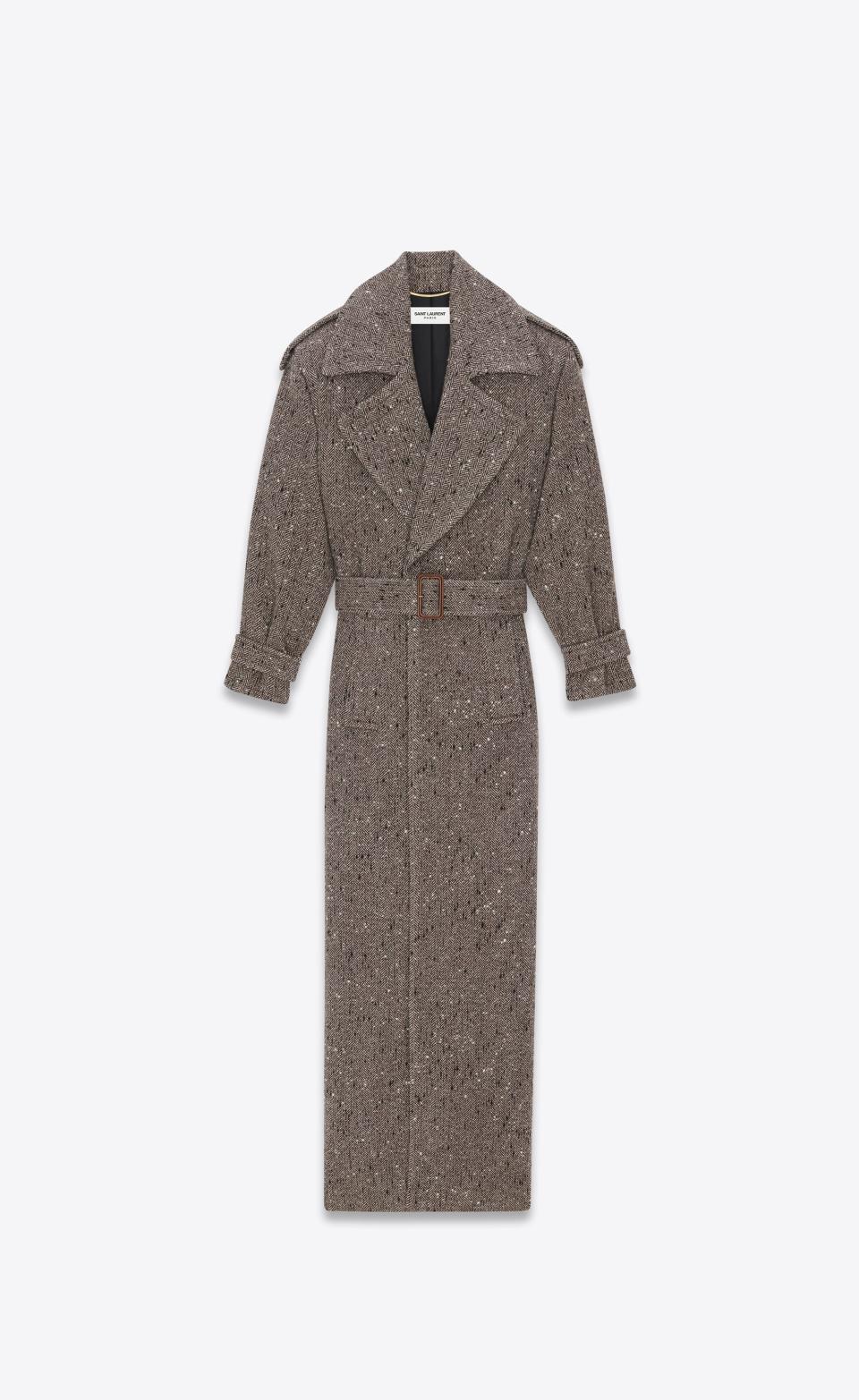 <p><a href="https://www.ysl.com/en-us/outerwear/long-oversize-coat-in-chevron-wool-708221Y7E722013.html" rel="nofollow noopener" target="_blank" data-ylk="slk:Shop Now;elm:context_link;itc:0;sec:content-canvas" class="link ">Shop Now</a></p><p>Long Oversize Coat in Chevron Wool</p><p>$6190.00</p><p>ysl.com</p><span class="copyright">ysl.com</span>