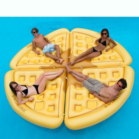 11) Inflatable Waffle Slice Floating Lounger