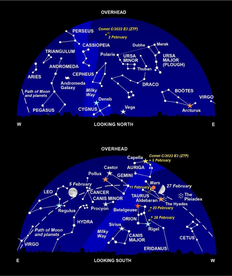 The night sky at around 10pm this month (Nigel Henbest)