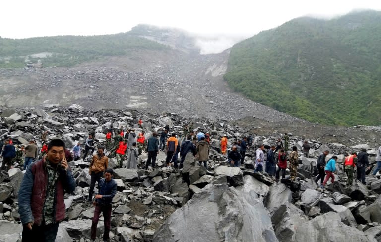 Heavy rains that hit the region in recent days triggered the landslide, burying the village under several tonnes of rock