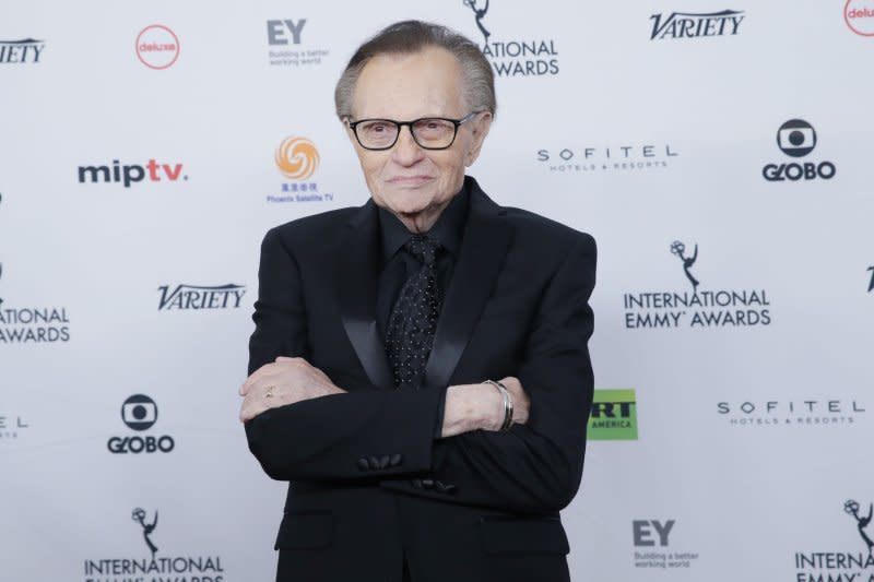 Larry King arrives on the red carpet at the 45th International Emmy Awards at the New York Hilton in New York City on November 20. On December 16, 2010, Larry King tapes his last episode of Larry King Live after 25 years on CNN. Photo by John Angelillo/UPI