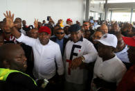 FILE PHOTO: Vital Kamerhe, leader of the Union for the Congolese Nation (UNC) party, with Felix Tshisekedi, leader of Congolese main opposition the Union for Democracy and Social Progress (UDPS) party and presidential candidate, arrive at N'djili International Airport in Kinshasa, Democratic Republic of Congo November 27, 2018. REUTERS/Kenny Katombe/File Photo
