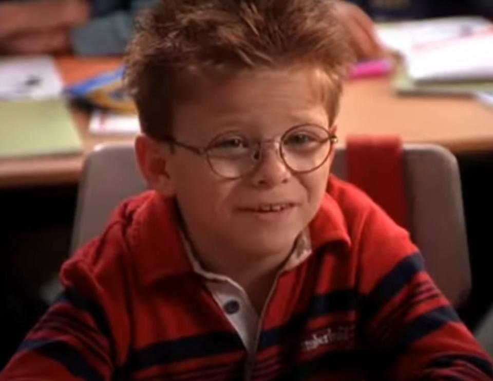 Jonathan Lipnicki as Tony talks during class