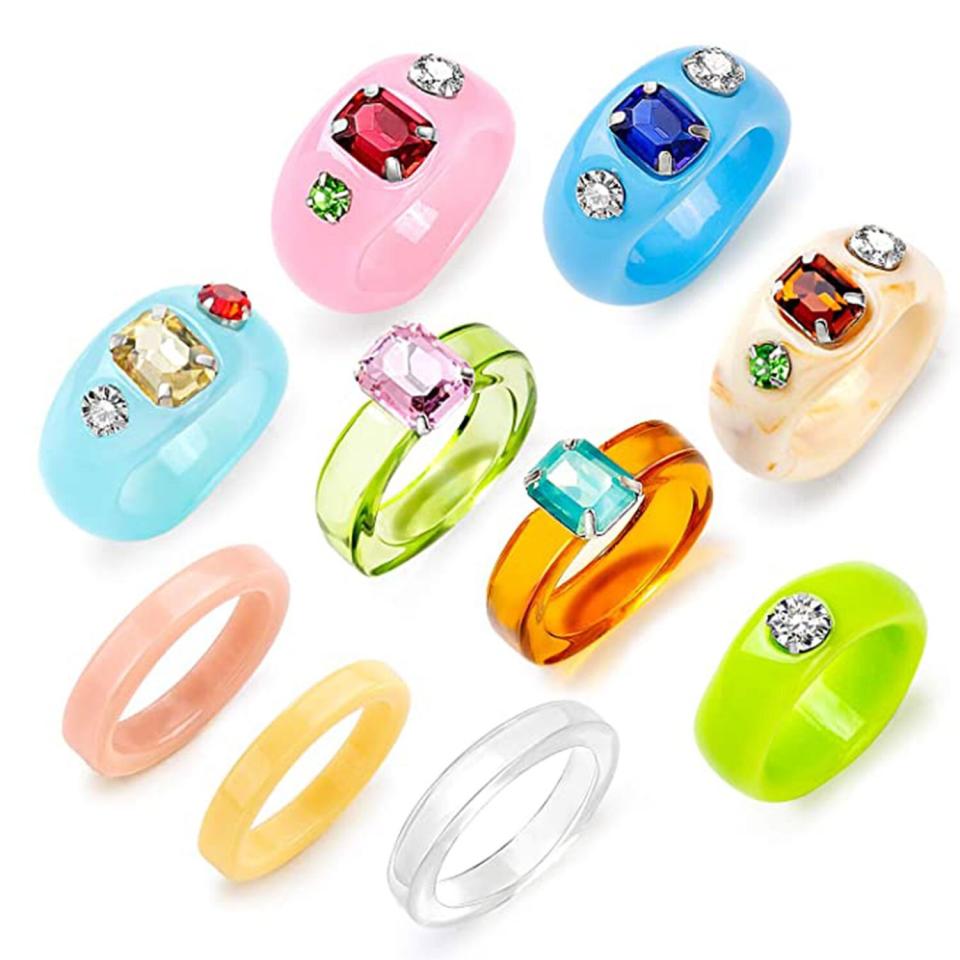 Chunky Acrylic Rings Set