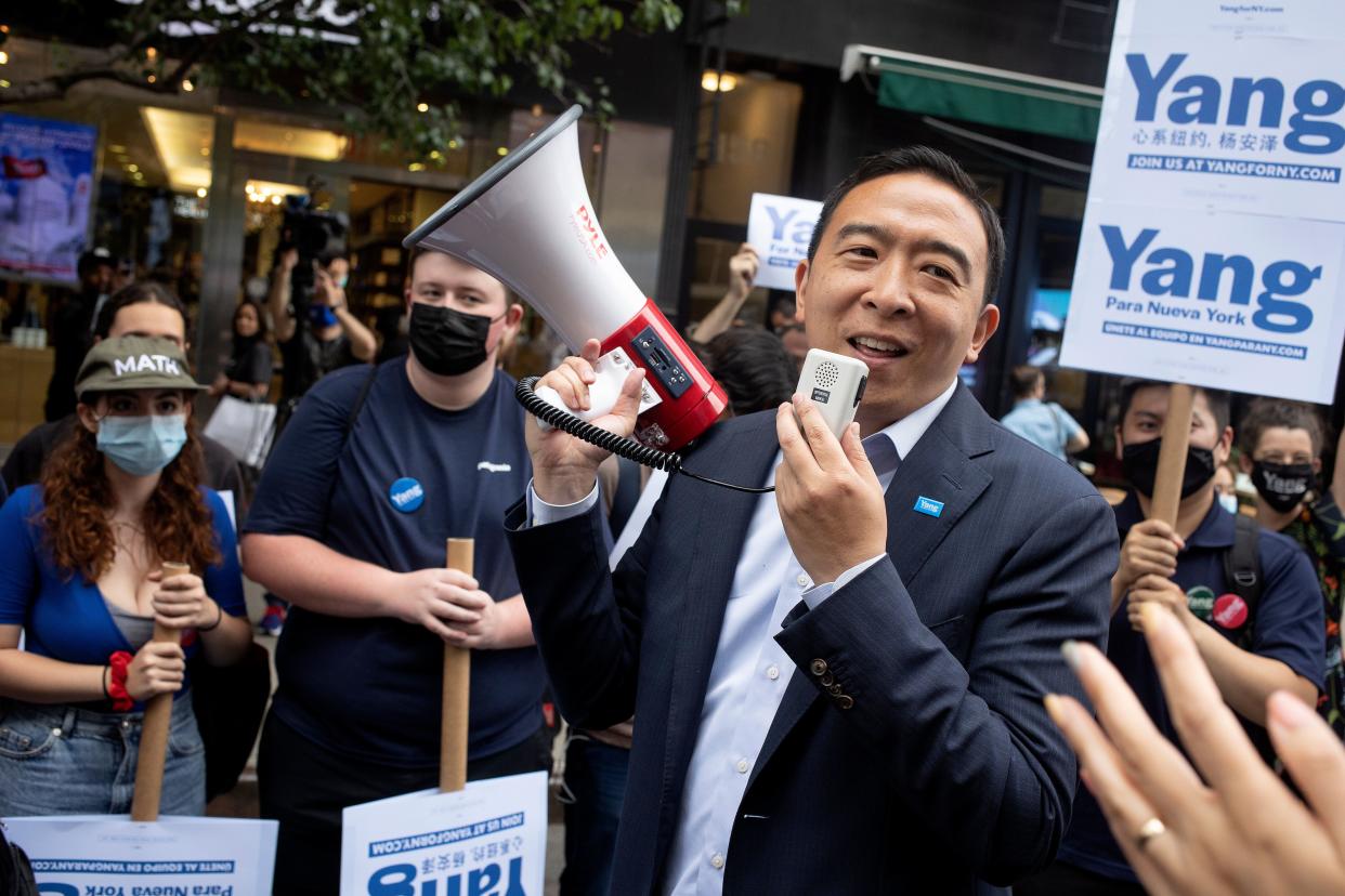 Progressives are suspicious of Yang's ties to venture capitalist and political consultant Bradley Tusk. (Photo: Andrew Lichtenstein/Getty Images)