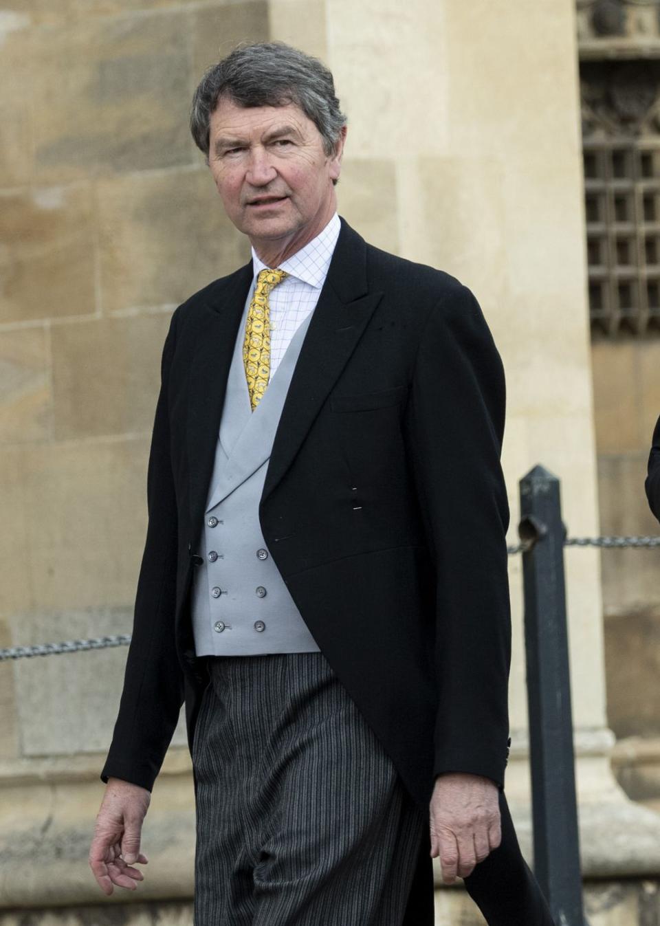 <p>Sir Timothy Laurence, Princess Anne's husband, is suited up with a yellow tie. </p>