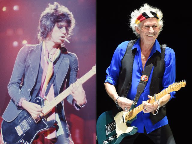 Michael Putland/Getty ; Kevin Winter/Getty Keith Richards performing in 1979 and 2016.