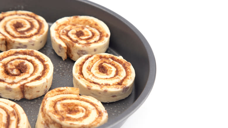 Canned cinnamon rolls in dish