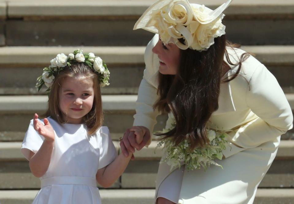 <p>Charlotte served as an adorable bridesmaid at her <a href="https://www.townandcountrymag.com/the-scene/weddings/a9936314/prince-harry-meghan-markle-wedding/" rel="nofollow noopener" target="_blank" data-ylk="slk:Uncle Harry's wedding;elm:context_link;itc:0;sec:content-canvas" class="link ">Uncle Harry's wedding</a>!</p>