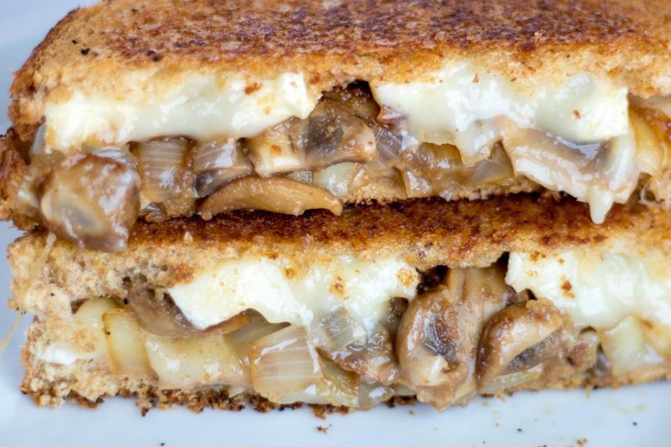 Balsamic Mushroom and Onion Grilled Brie Sandwich