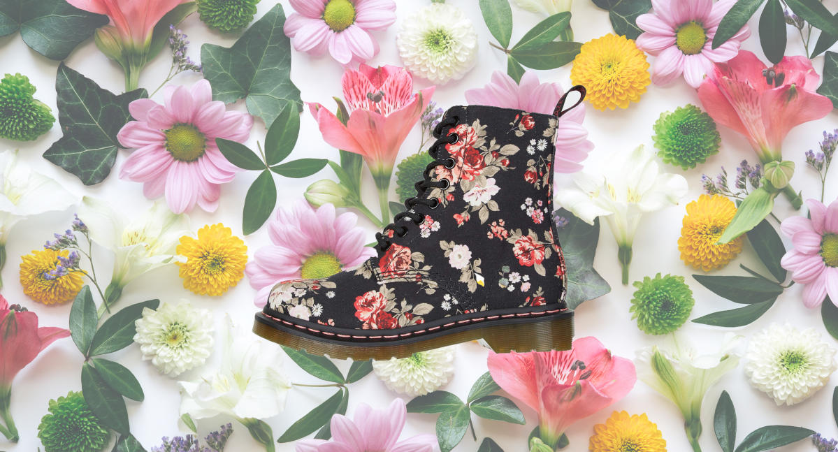 Floral Dr. Marten combat boots are on sale at Amazon, today only!
