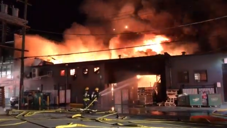 3-alarm fire consumes East Vancouver print shop