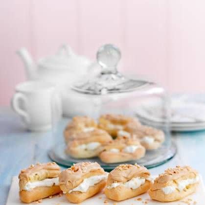 Mini coffee hazelnut eclairs - best afternoon tea recipes 2022