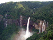 <p>Nohkalikai Falls, Meghalaya, India, 340 meters, height 1,115 feet. (Khandakar Mujahidull Islam/Caters News)</p>