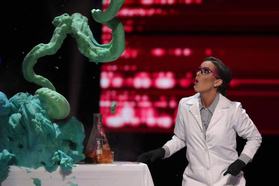 For her segment in the Miss America talent competition, Camille Schrier of Virginia performed a science experiment.