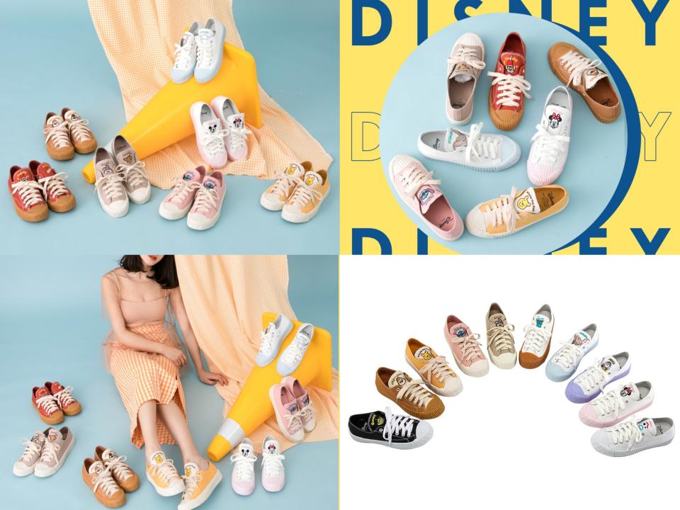 Disney collection by grace gift-迪士尼帆布餅乾鞋(多色) 率性帆布鞋面製作結合異材質大底，沿用時尚潮流餅乾撞色鞋底設計