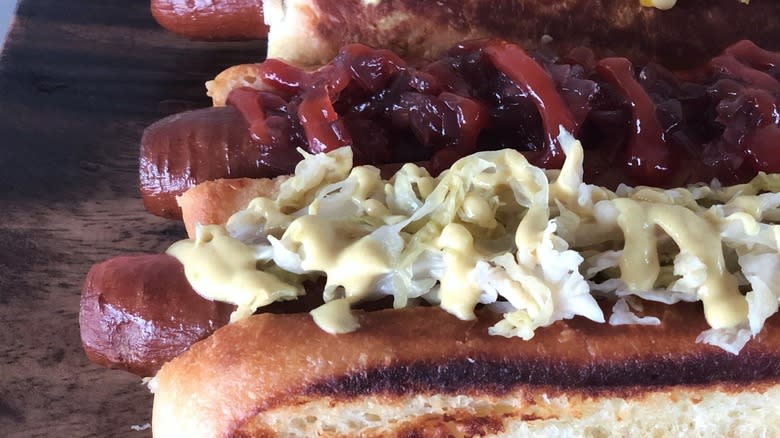 Carrot dogs on cutting board