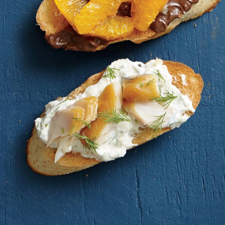 Smoked Trout and Dill Cream Bruschetta