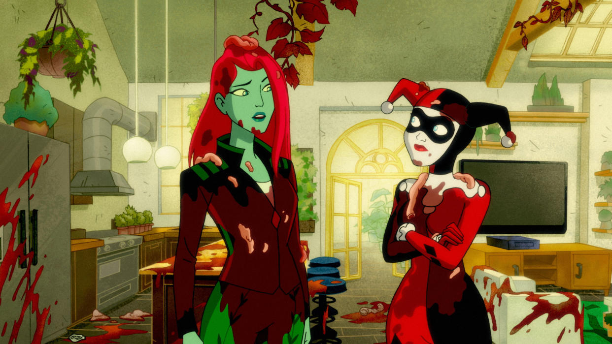 Poison Ivy and Harley Quinn in the HBO Max series, 'Harley Quinn.' The two are now married in comic book continuity. (Photo: Warner Media)