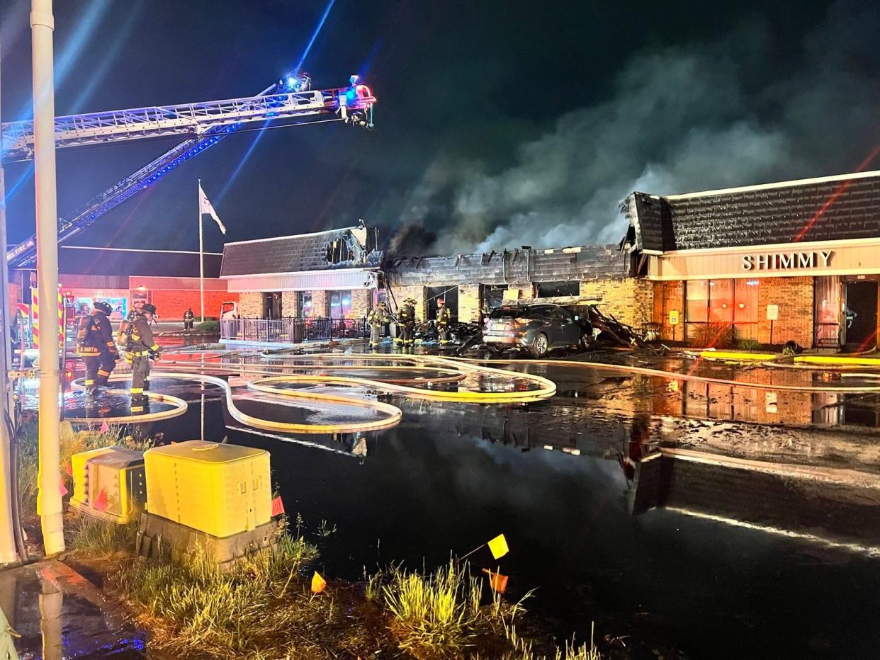 The Carmel Fire Department responded to a report of a fire at around 3:20 a.m. on Thursday. The fire broke out at the Michigan Road Shoppes strip mall in the 9800 block of Michigan Road north of 465.