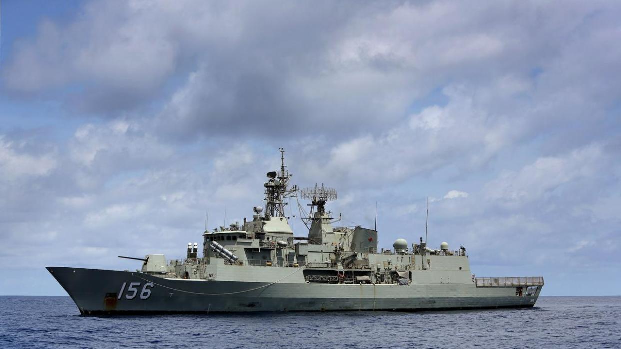 Australian navy divers were forced to exit waters near Japan after a Chinese destroyer allegedly came too close and activated its hull-mounted sonar. Picture: Supplied / RAN