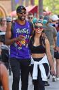 DeMario Jackson and Scheana Shay keep it cozy on Wednesday while at Disneyland in Anaheim, California, with the <em>Vanderpump Rules</em> cast. 