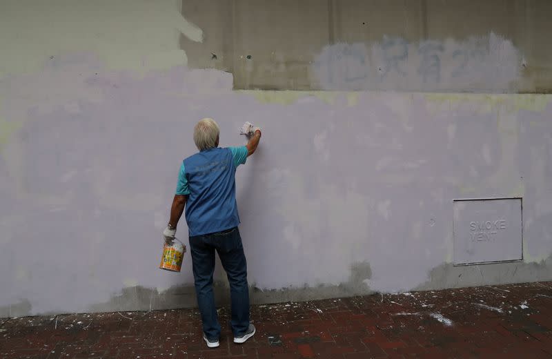 Day after big march graffiti in Hong Kong