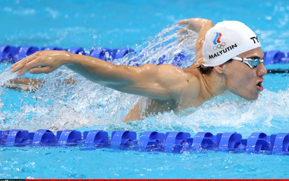 Russian athlete Martin Malyutin practises for the men's swimming events - Sergei Bobylev /TASS