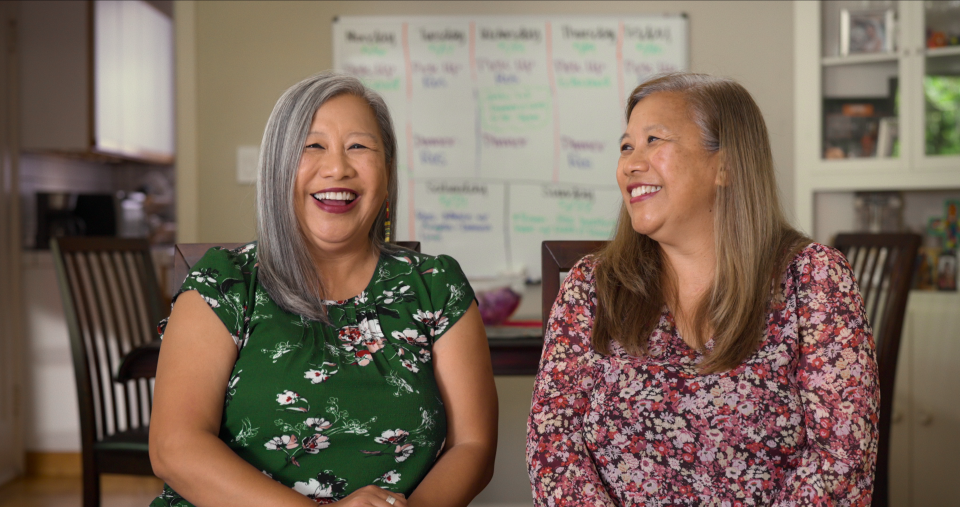 Carolyn Sideco and Rosalyn Moorhouse in Netflix's "You Are What You Eat: A Twin Experiment".