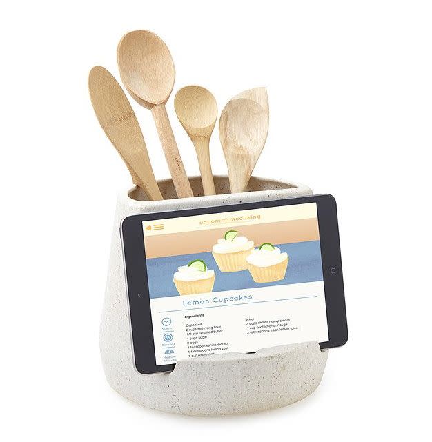 Find this <a href="https://fave.co/37NGkIC" target="_blank" rel="noopener noreferrer">Kitchen Utensil and Tablet Holder for $60</a> at Uncommon Goods.
