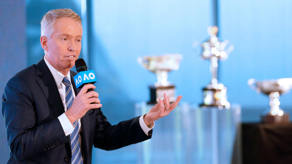 Australian Open tournament director Craig Tiley is seen here addressing media.