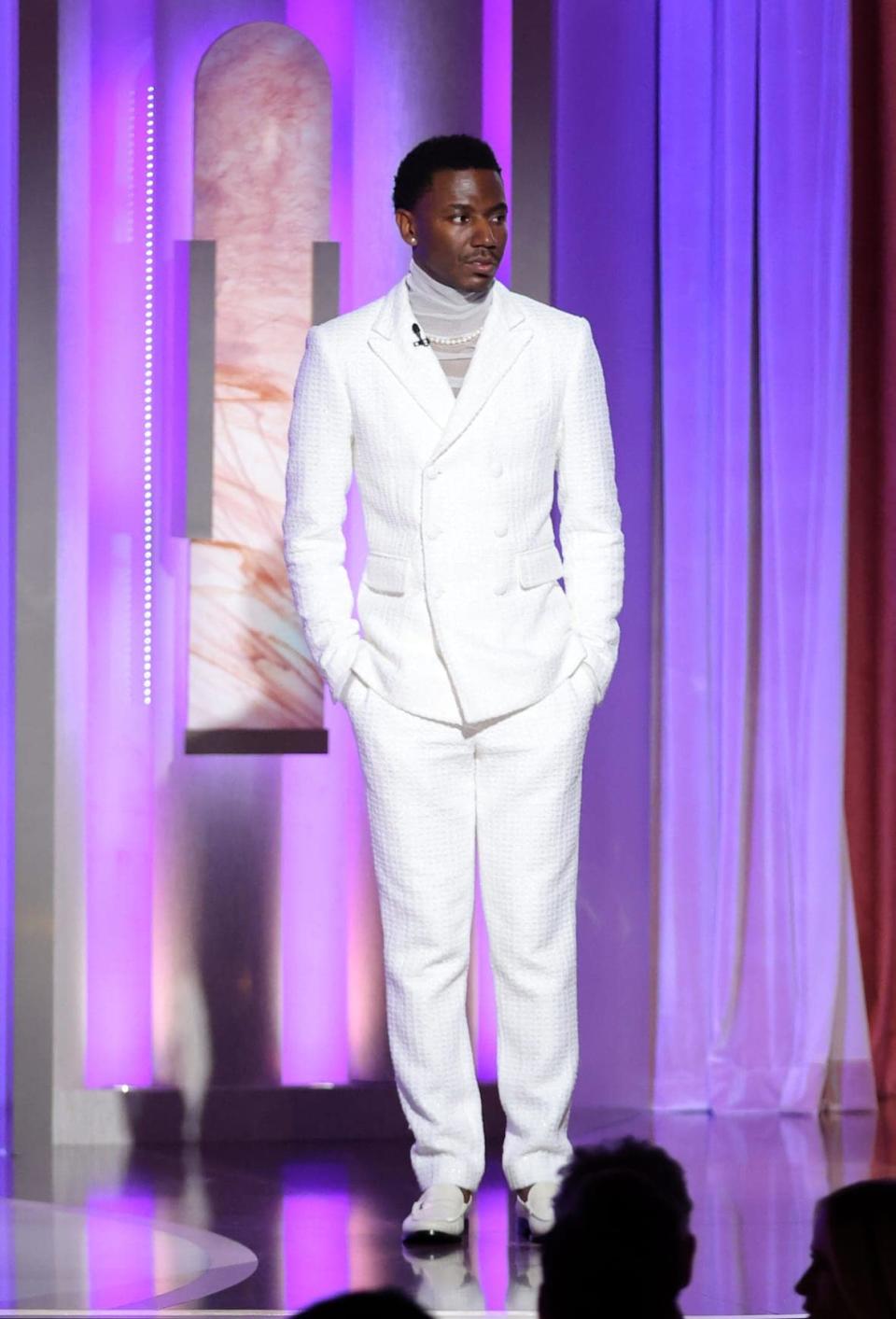 Host Jerrod Carmichael speaks onstage at the 80th Annual Golden Globe Awards on January 10, 2023 in Beverly Hills, California. — (Photo by Rich Polk/NBC via Getty Images)