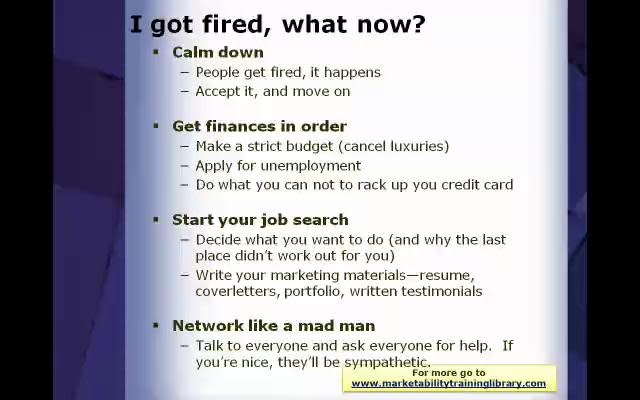 What to Do If You Get Fired