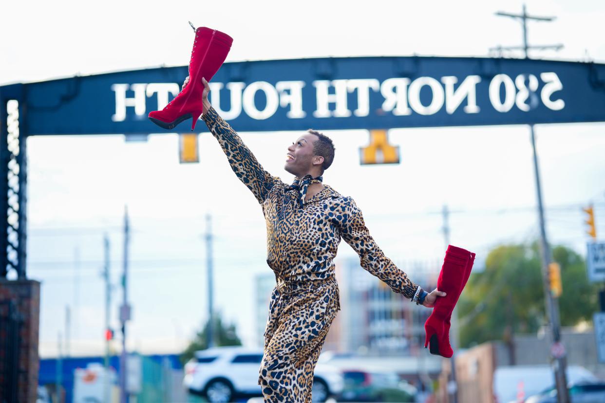 Omari Collins (Lola) in the Short North Stage production of “Kinky Boots.”