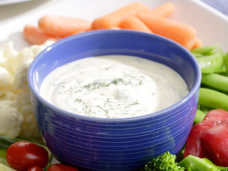 <strong>Get the <a href="http://www.huffingtonpost.com/2011/10/27/creamy-herb-dip--crunchy_n_1049620.html">Creamy Herb Dip & Crunchy Vegetables</a> recipe</strong>  We know. You guys are like, "wow, crudite. Way to pull out all the stops." But hear us out: imagine how <strong>awesome</strong> the crunch of a raw, fresh vegetable will be after a few days of mushy canned foods.