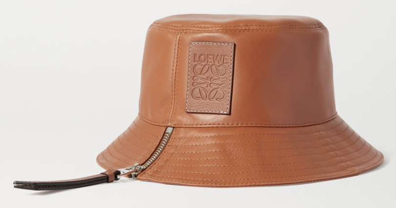 LOEWE Appliquéd leather bucket hat. PHOTO: Net-a-porter