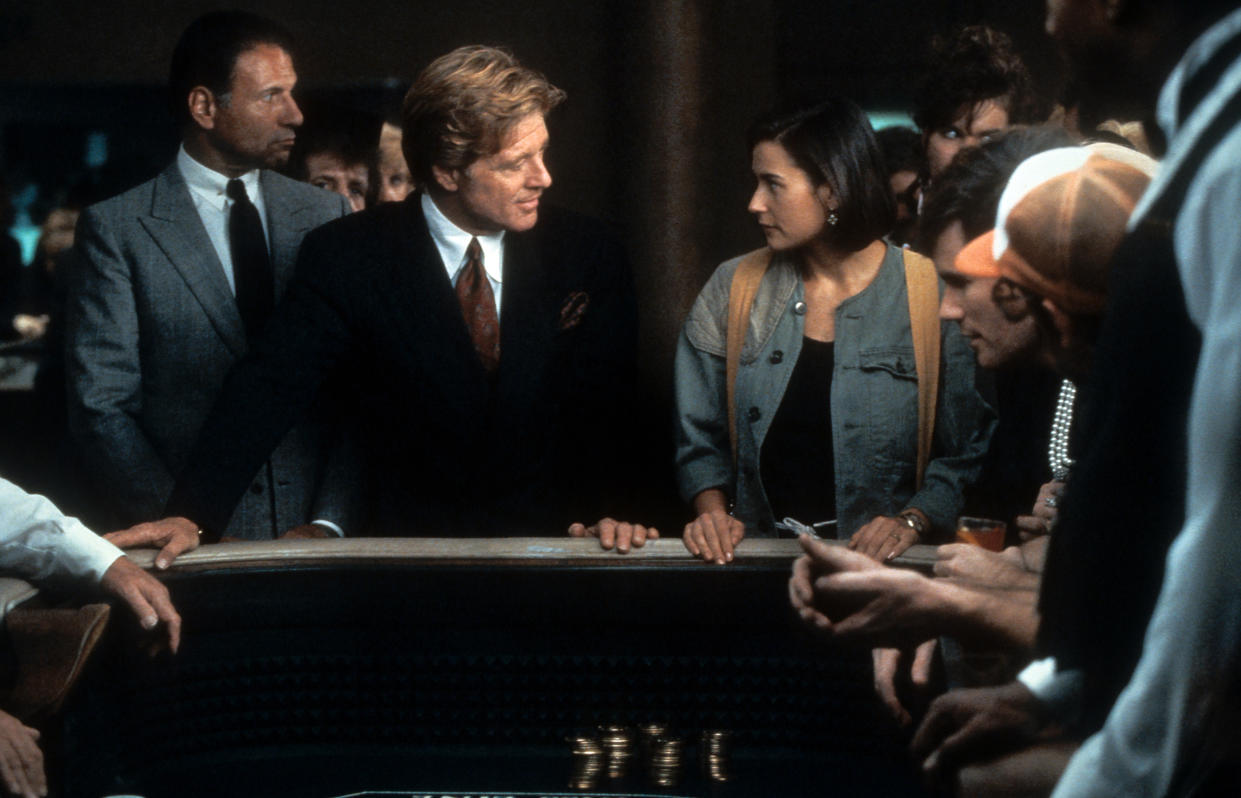 Robert Redford and Demi Moore in a scene from the film 'Indecent Proposal', 1993. (Photo by Paramount Pictures/Getty Images)