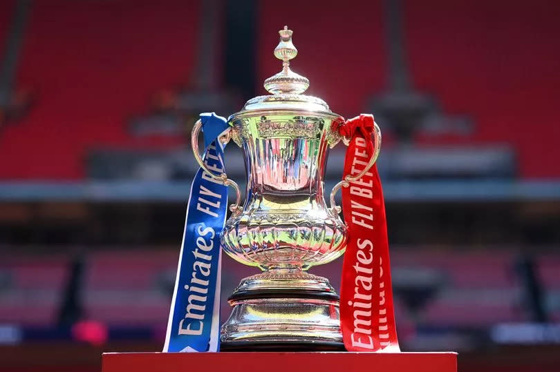 A general view of the Emirates FA Cup trophy