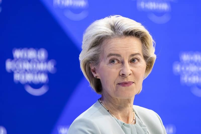 President of the European Commission Ursula von der Leyen attends the Welcoming Remarks session at the World Economic Forum Annual Meeting 2024 in Davos. Hannes P. Albert/dpa