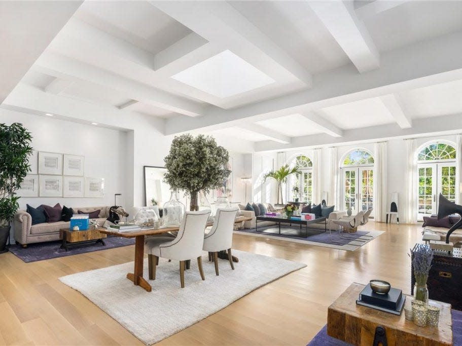 The living room in Jennifer Lopez's Manhattan penthouse.