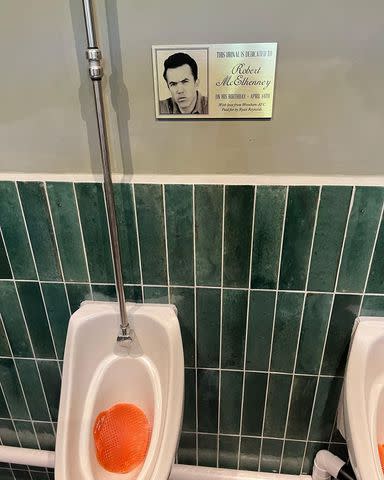 <p>Hugh Jackman/Instagram</p> Hugh Jackman posts photo of urinal at Wrexham FC