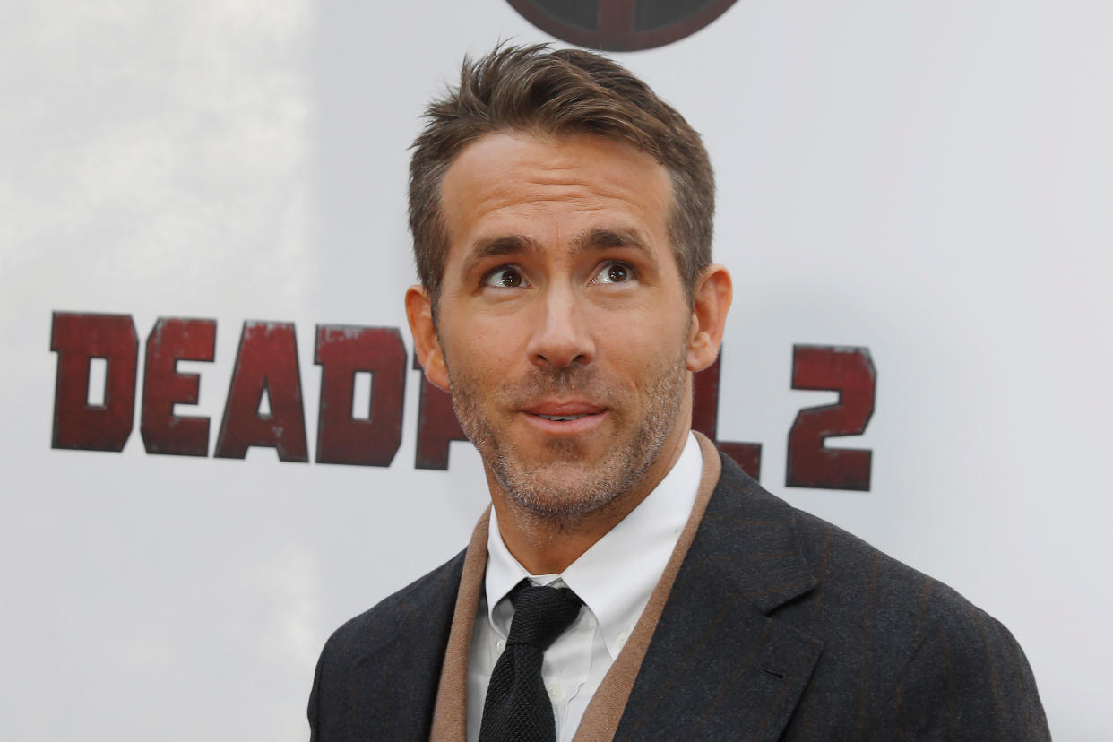 Actor Ryan Reynolds poses on the red carpet during the premiere of "Deadpool 2" in Manhattan, New York, U.S., May 14, 2018. REUTERS/Shannon Stapleton