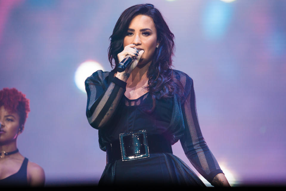 Demi Lovato performs live on stage at Allianz Parque on in Sao Paulo, Brazil.