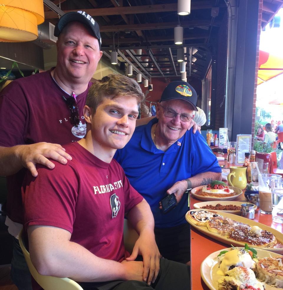 The three generations behind the Berry Fresh Café concept, from left: Mitch Timoteo, Michael Timoteo and the late Tim Timoteo, the café's founder.