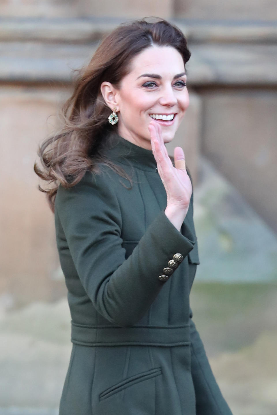 BRADFORD, ENGLAND - JANUARY 15: Catherine, Duchess of Cambridge arrives at City Hall on January 15, 2020 in Bradford, United Kingdom. The Duke and Duchess will meet with representatives from local employers and businesses who are helping young people into employment. (Photo by Chris Jackson/Getty Images) (Photo by Chris Jackson/Getty Images)