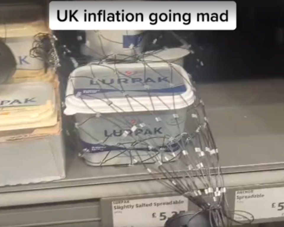 Lurpak butter's in an Aldi were put inside nets with security tags to deter shoplifters.